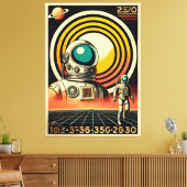 Raumzeitalter Mitte des Jahrhunderts Astronaut Lan Leinwanddruck (Insitu (Wohnzimmer))