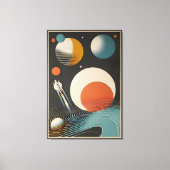 Raumzeitalter Mitte des Jahrhunderts Kunst Galaxie Leinwanddruck (Vorderseite)