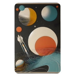 Raumzeitalter Mitte des Jahrhunderts Kunst Galaxie Magnet