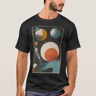 Raumzeitalter Mitte des Jahrhunderts Kunst Galaxie T-Shirt