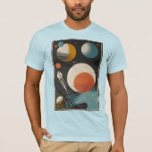Raumzeitalter Mitte des Jahrhunderts Kunst Galaxie T-Shirt (Vorderseite)