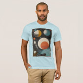 Raumzeitalter Mitte des Jahrhunderts Kunst Galaxie T-Shirt (Vorne ganz)