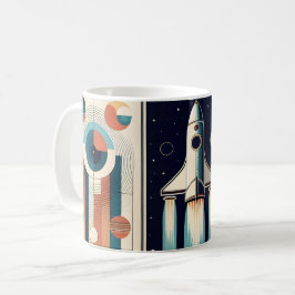 Raumzeitalter Mitte des Jahrhunderts Kunstgalaxie Kaffeetasse