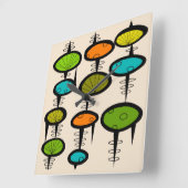 Raumzeituhr Mitte des Jahrhunderts Quadratische Wanduhr (Winkel)