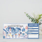 Raumzentrum - Weltraummuseum-Ticketvorlage Einladung (Stehend Vorderseite)