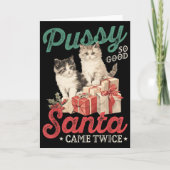 Raunchy Christmas Cat Graphic Funny Gag Prank Humo Karte (Vorderseite)