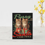 Raunchy Christmas Cat Naughty Funny Gag Prank Humo Karte (Gelbe Blume)