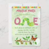 Raupe 1. Geburtstag Einladung (Vorderseite)