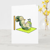 Raupe ABS Workout-Fitness Karte (Gelbe Blume)