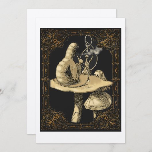 Raupe Alice im Wunderland Einladungskarte Einladung (Vorne/Hinten)