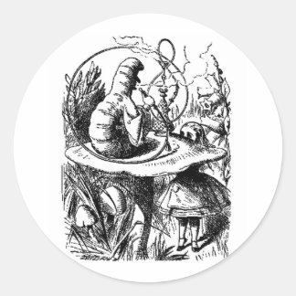 Raupe Alice's Adventures in Wunderland Runder Aufkleber