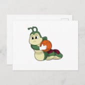 Raupe als Basketballspieler mit Basketball Postkarte (Vorne/Hinten)