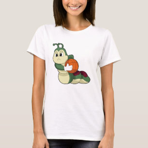 Raupe als Basketballspieler mit Basketball T-Shirt