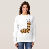 Raupe als Cheeseburger mit Rindfleisch und Salat Sweatshirt (Vorne ganz)