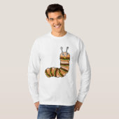 Raupe als Cheeseburger mit Rindfleisch und Salat T-Shirt (Vorne ganz)