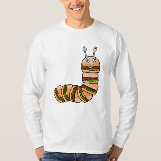 Raupe als Cheeseburger mit Rindfleisch und Salat T-Shirt (Vorderseite)