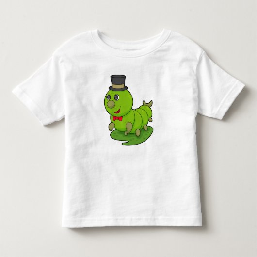 Raupe als Gentleman mit Zylinder Kleinkind T-shirt (Vorderseite)