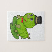 Raupe als Gentleman mit Zylinder Puzzle (Horizontal)
