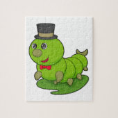 Raupe als Gentleman mit Zylinder Puzzle (Vertikal)