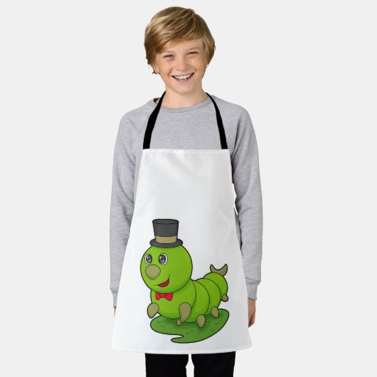 Raupe als Gentleman mit Zylinder Schürze (Getragen)