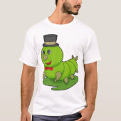 Raupe als Gentleman mit Zylinder T-Shirt (Vorderseite)