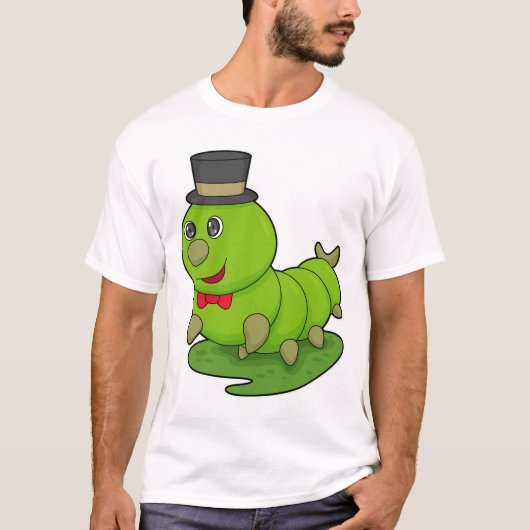 Raupe als Gentleman mit Zylinder T-Shirt (Vorderseite)
