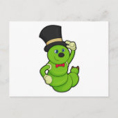 Raupe als Groom mit Hut Postkarte (Vorderseite)