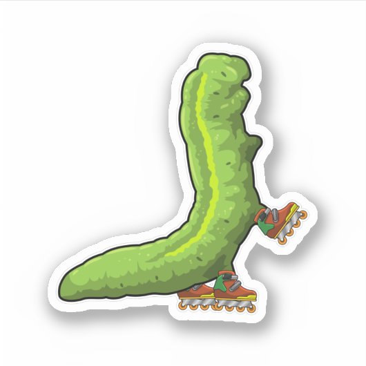 Raupe als Inline-Skater mit Inline-Skaten Aufkleber (Vorderseite)