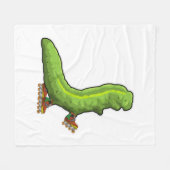 Raupe als Inline-Skater mit Inline-Skaten Fleecedecke (Vorderseite (Horizontal))