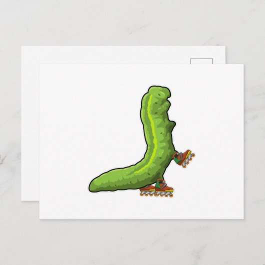 Raupe als Inline-Skater mit Inline-Skaten Postkarte (Vorne/Hinten)