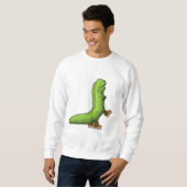 Raupe als Inline-Skater mit Inline-Skaten Sweatshirt (Vorne ganz)