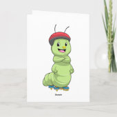 Raupe als Inline-Skater mit Roller Skate.pn Karte (Rückseite)