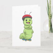 Raupe als Inline-Skater mit Roller Skate.pn Karte (Vorderseite)