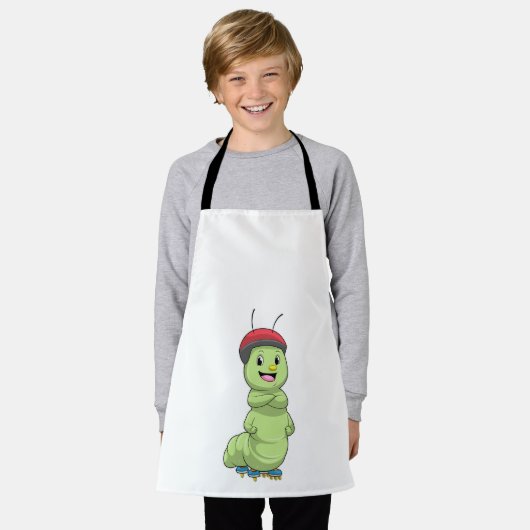 Raupe als Inline-Skater mit Roller Skate.pn Schürze (Getragen)