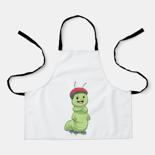 Raupe als Inline-Skater mit Roller Skate.pn Schürze (Vorderseite)