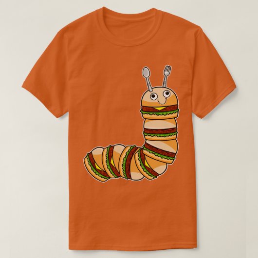 Raupe als Käseseburger mit Rindersalat T-Shirt (Design vorne)