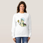 Raupe als Koch mit Holzlöffel Sweatshirt (Vorne ganz)