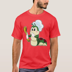 Raupe als Koch mit Holzlöffel T-Shirt