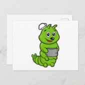 Raupe als Koch mit Kochtopf Postkarte (Vorne/Hinten)