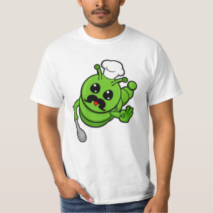 Raupe als Koch mit Löffel T-Shirt