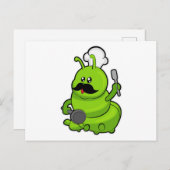 Raupe als Koch mit Mustache Postkarte (Vorne/Hinten)