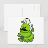 Raupe als Koch mit Schnurrbart Postkarte (Vorne/Hinten)