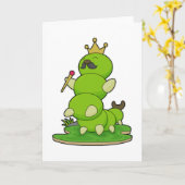 Raupe als König mit Krone Karte (Gelbe Blume)