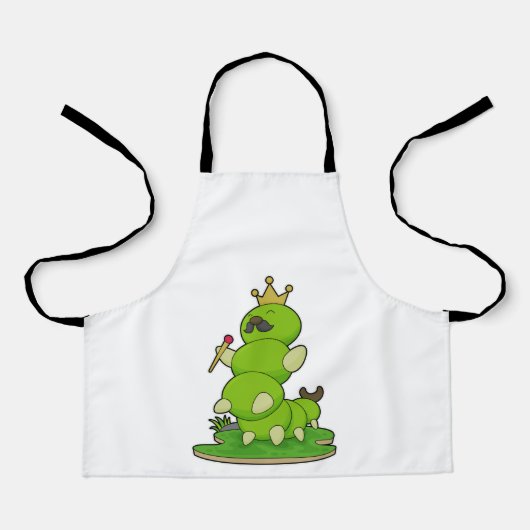 Raupe als König mit Krone Schürze (Vorderseite)