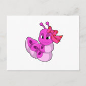 Raupe als Mädchen mit Ribbon Postkarte (Vorderseite)