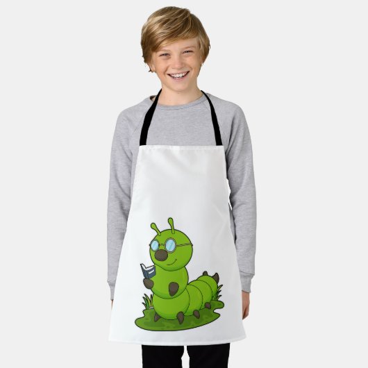 Raupe als Nerd mit Brille & Book Schürze (Getragen)