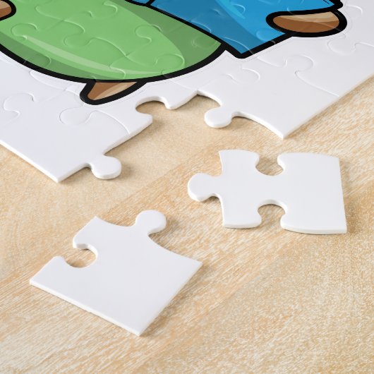 Raupe als Nerd mit Buch & Brille Puzzle (Seite)