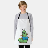 Raupe als Nerd mit Buch & Brille Schürze (Getragen)