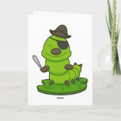 Raupe als Pirate mit Schwert Karte (Rückseite)