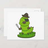 Raupe als Pirate mit Schwert Postkarte (Vorne/Hinten)